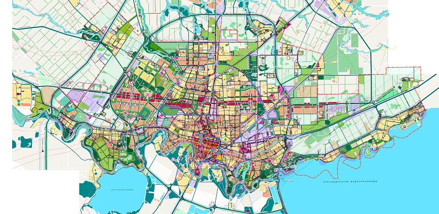 План застройки краснодара до 2040 года на карте